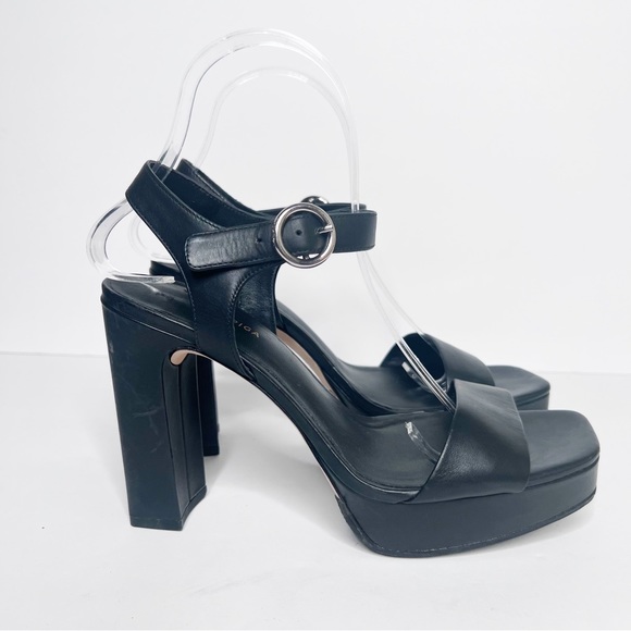New Via Spiga Saville Platform Leather Sandals Heels Size 8 - Picture 3 of 8
